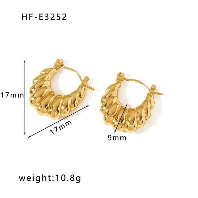 Quirrky Golden Sea shell earring, Antitarnish, Hypoallergic