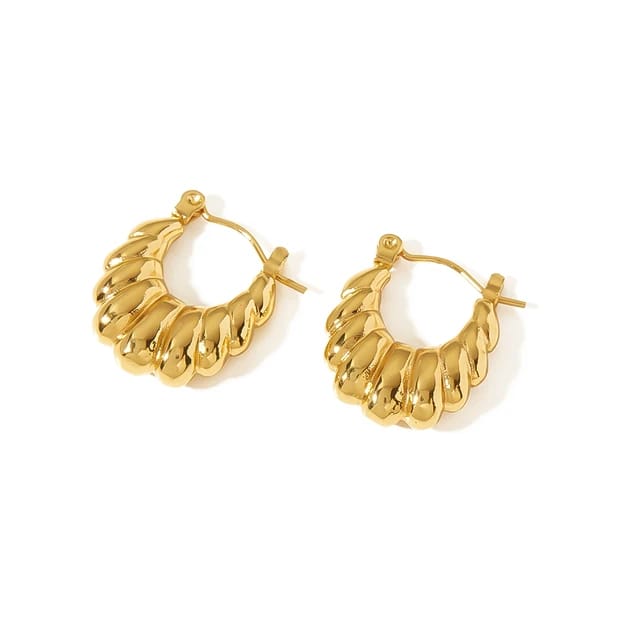 Quirrky Golden Sea shell earring, Antitarnish, Hypoallergic